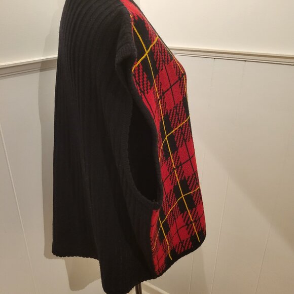 XL Vintage red and black plaid pattern vest  by Tally Ho - Picture 5 of 8